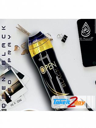 Al Nuaim Open Black Deodorant Body Spray For Men And Women 200 ML Pack Of 3